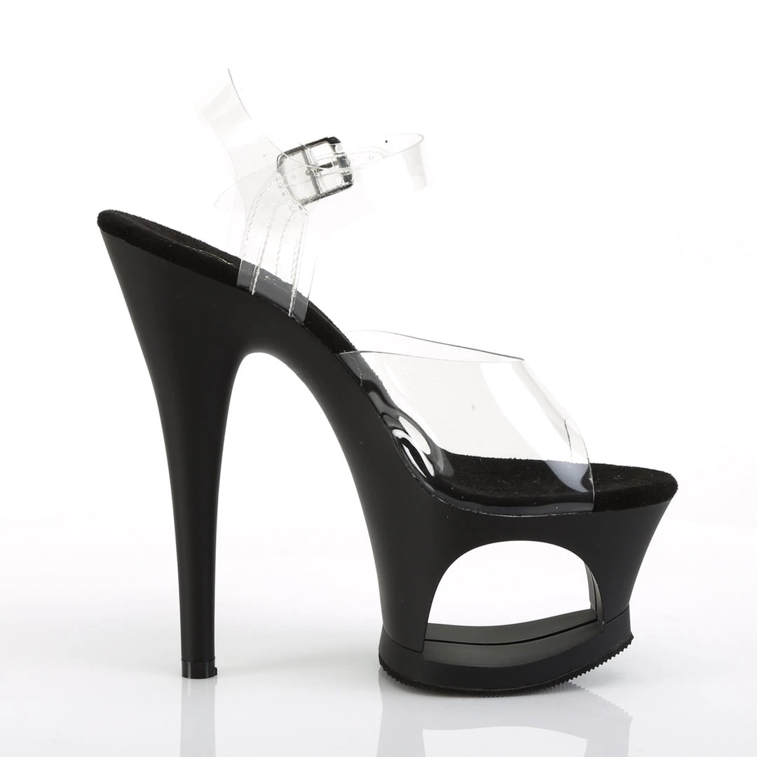 Pleaser Direct Platform Shoes Moon 708 Black & Clear Platform Heels 5 Pleaser Direct Platform Shoes Moon 708 Black & Clear Platform Heels
