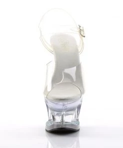 Pleaser Direct Moon 708DM Clear Rhinestone Platforms Platform Shoes