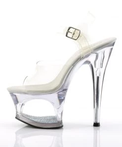 Pleaser Direct Moon 708DM Clear Rhinestone Platforms Platform Shoes