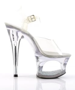 Pleaser Direct Moon 708DM Clear Rhinestone Platforms Platform Shoes