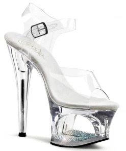 Pleaser Direct Moon 708DM Clear Rhinestone Platforms Platform Shoes