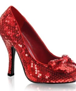 Pleaser Direct Larger Size Shoes Oz 06 Red Sequin Heels