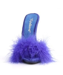 Pleaser Direct Poise 501F Blue Furry Sandals