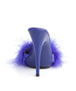 Pleaser Direct Poise 501F Blue Furry Sandals