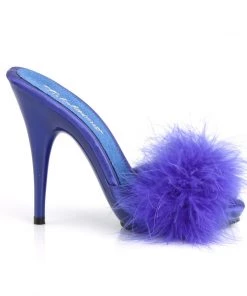 Pleaser Direct Poise 501F Blue Furry Sandals