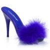 Pleaser Direct Poise 501F Blue Furry Sandals