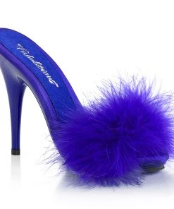 Pleaser Direct Poise 501F Blue Furry Sandals