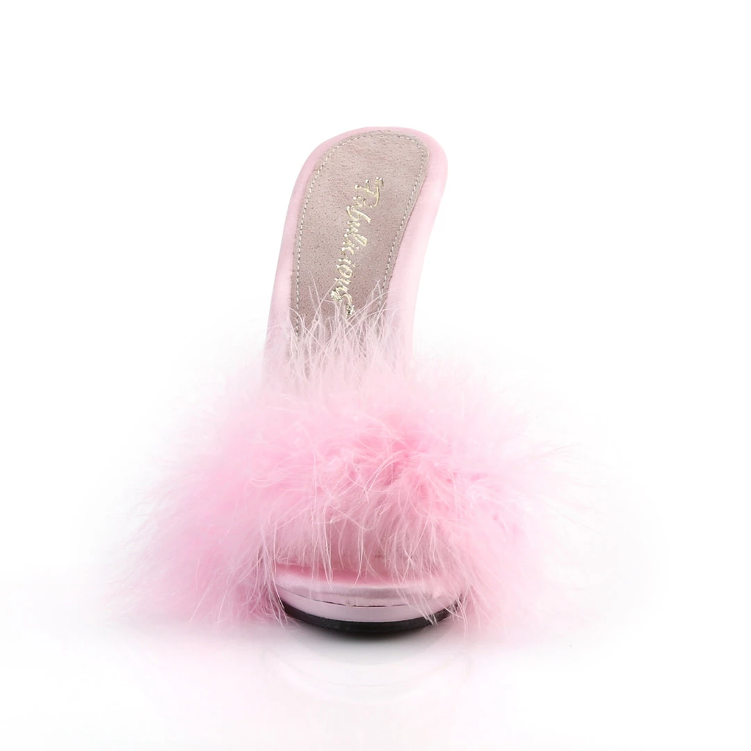 Pleaser Direct Poise 501F Baby Pink Furry Sandals 2 Pleaser Direct Poise 501F Baby Pink Furry Sandals
