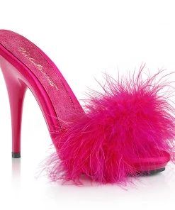 Pleaser Direct Poise 501F Hot Pink Furry Sandals Larger Size Shoes