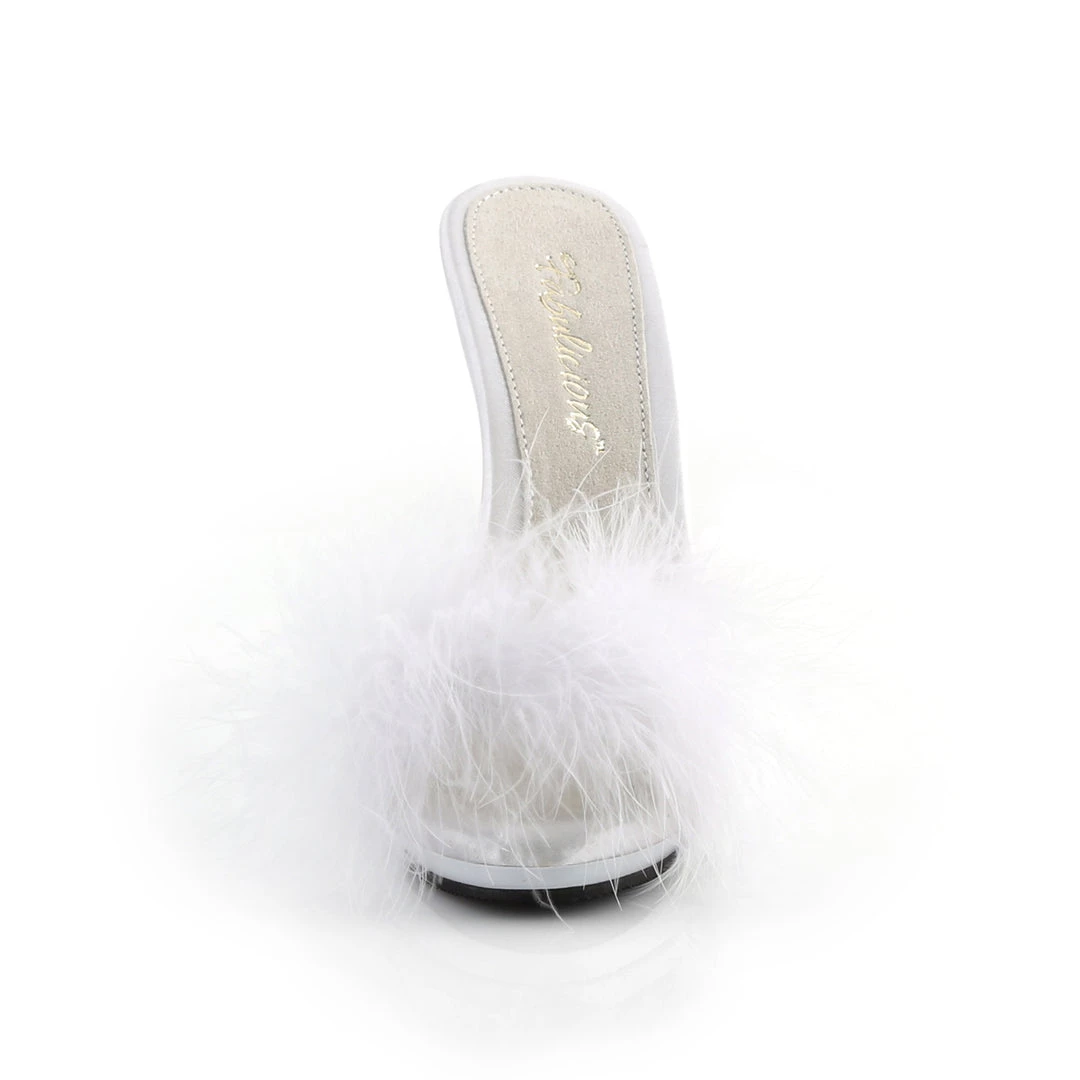 Pleaser Direct Poise 501F White Furry Sandals Larger Size Shoes 2 Pleaser Direct Poise 501F White Furry Sandals Larger Size Shoes
