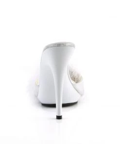 Pleaser Direct Poise 501F White Furry Sandals Larger Size Shoes 8 Pleaser Direct Poise 501F White Furry Sandals Larger Size Shoes