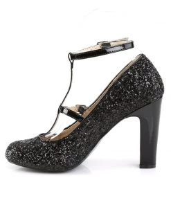 Pleaser Direct Queen 01 Black Glitter Platform Heels 7 Pleaser Direct Queen 01 Black Glitter Platform Heels