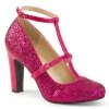 Pleaser Direct Queen 01 Pink Glitter Platform Heels