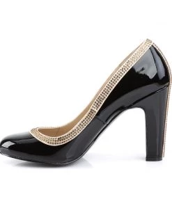 Pleaser Direct Queen 04 Black Patent & Rhinestone Heels 7 Pleaser Direct Queen 04 Black Patent & Rhinestone Heels
