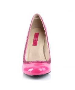 Pleaser Direct Queen 04 Pink Patent & Rhinestone Heels