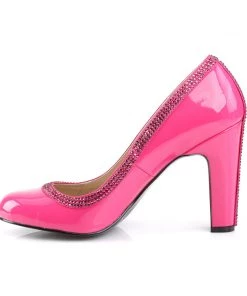 Pleaser Direct Queen 04 Pink Patent & Rhinestone Heels