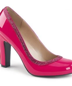 Pleaser Direct Queen 04 Pink Patent & Rhinestone Heels