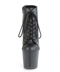 Pleaser Direct Radiant 1005 Black Faux Leather Ankle Boots Larger Size Shoes