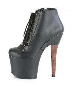 Pleaser Direct Radiant 1005 Black Faux Leather Ankle Boots Larger Size Shoes