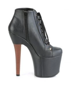 Pleaser Direct Radiant 1005 Black Faux Leather Ankle Boots Larger Size Shoes