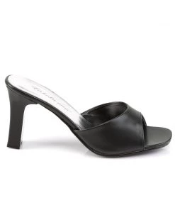 Pleaser Direct Romance 301-2 Black Slide Sandals Larger Size Shoes