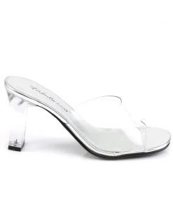 Pleaser Direct Romance 301 Clear Slide Sandals Larger Size Shoes