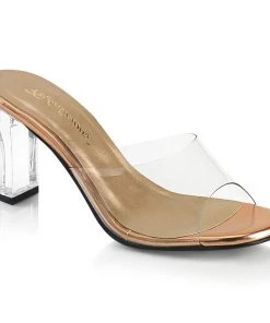 Pleaser Direct Romance 301 Rose Gold Slide Sandals