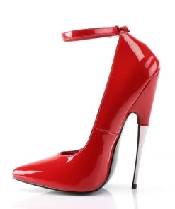 Pleaser Direct Scream 12 Red Patent Steel High Heels