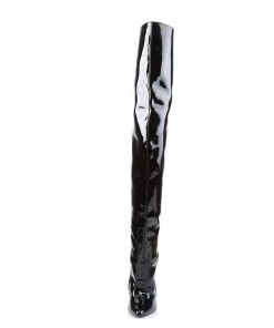 Pleaser Direct Scream 3010 Black Patent Steel Boots Larger Size Shoes