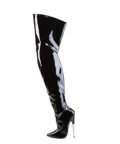 Pleaser Direct Scream 3010 Black Patent Steel Boots Larger Size Shoes 7 Pleaser Direct Scream 3010 Black Patent Steel Boots Larger Size Shoes