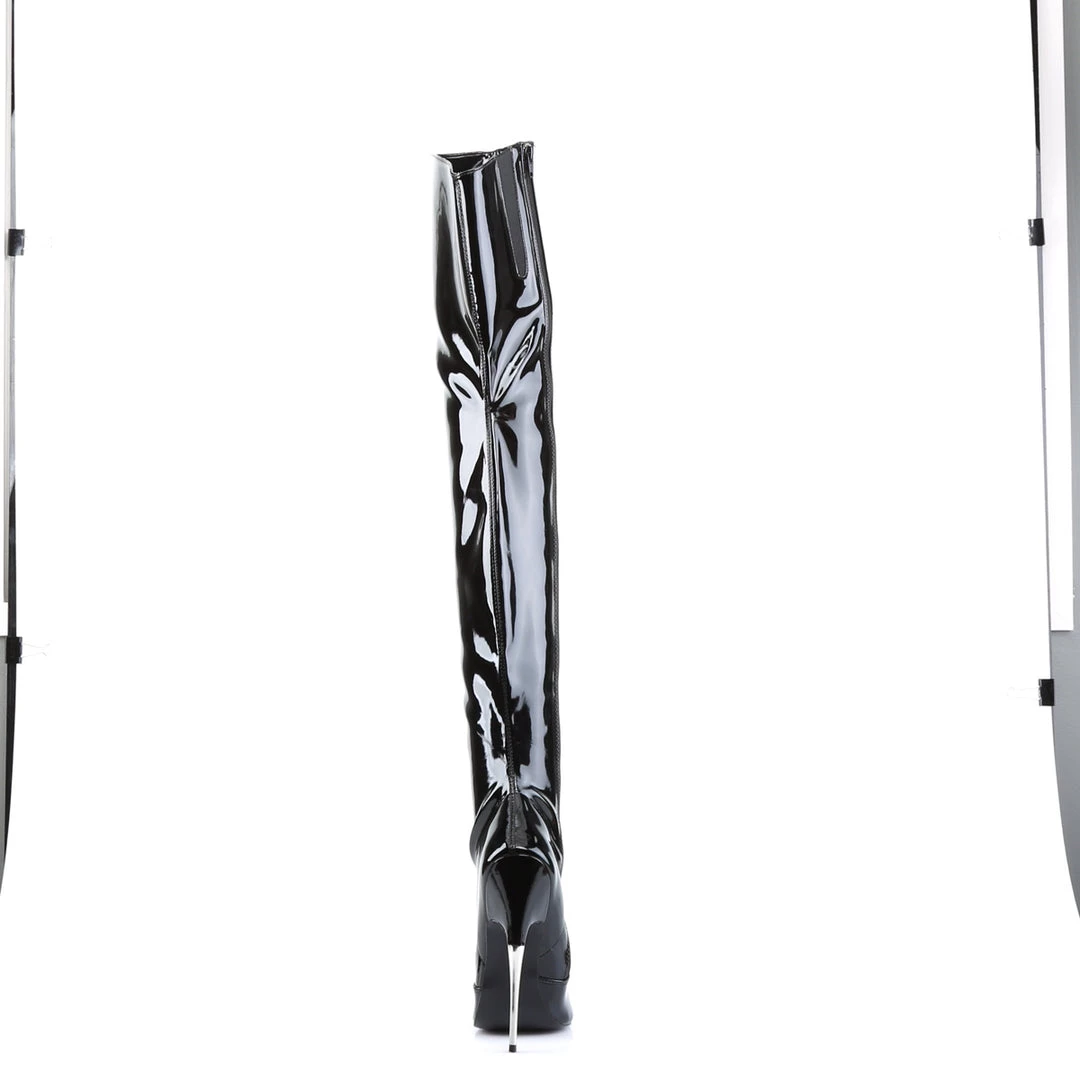 Pleaser Direct Scream 3010 Black Patent Steel Boots Larger Size Shoes 4 Pleaser Direct Scream 3010 Black Patent Steel Boots Larger Size Shoes