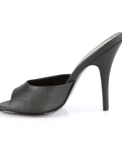 Pleaser Direct Seduce 101 Black Faux Leather Slip On Heels Larger Size Shoes 7 Pleaser Direct Seduce 101 Black Faux Leather Slip On Heels Larger Size Shoes