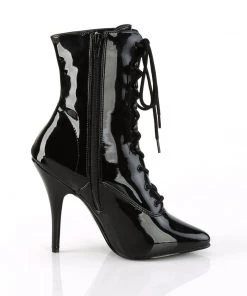 Pleaser Direct Seduce 1020 Black Patent Ankle Boots Larger Size Shoes