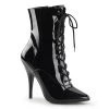 Pleaser Direct Seduce 1020 Black Patent Ankle Boots Larger Size Shoes