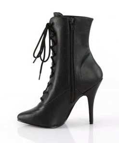 Pleaser Direct Larger Size Shoes Seduce 1020 Black Faux Leather Ankle Boots