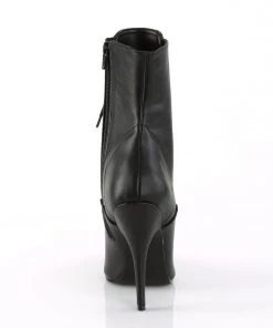 Pleaser Direct Larger Size Shoes Seduce 1020 Black Faux Leather Ankle Boots