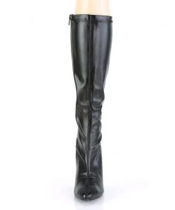 Pleaser Direct Seduce 2000 Black Faux Leather Knee High Boots Larger Size Shoes