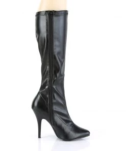 Pleaser Direct Seduce 2000 Black Faux Leather Knee High Boots Larger Size Shoes