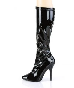 Pleaser Direct Seduce 2000 Black Patent Knee High Boots