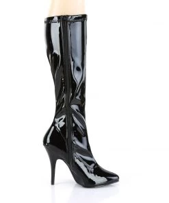 Pleaser Direct Seduce 2000 Black Patent Knee High Boots