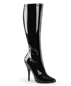 Pleaser Direct Seduce 2000 Black Patent Knee High Boots