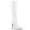Pleaser Direct Seduce 2000 White Patent Knee High Boots