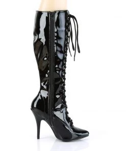 Pleaser Direct Seduce 2020 Black Patent Lace Up Knee High Boots Larger Size Shoes 9 Pleaser Direct Seduce 2020 Black Patent Lace Up Knee High Boots Larger Size Shoes