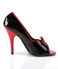 Pleaser Direct Seduce 216 Black And Red Peep Toe Pumps