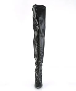 Pleaser Direct Larger Size Shoes Seduce 3000 Black Matte Thigh High Boots