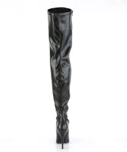 Pleaser Direct Larger Size Shoes Seduce 3000 Black Matte Thigh High Boots