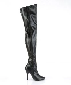 Pleaser Direct Larger Size Shoes Seduce 3000 Black Matte Thigh High Boots