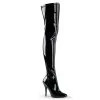 Pleaser Direct Seduce 3000 Black Patent Thigh High Boots Larger Size Shoes