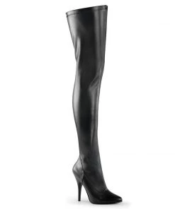 Pleaser Direct Larger Size Shoes Seduce 3000 Black Matte Thigh High Boots