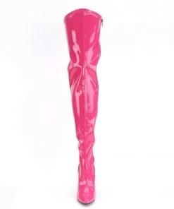 Pleaser Direct Seduce 3000 Hot Pink Patent Thigh High Boots
